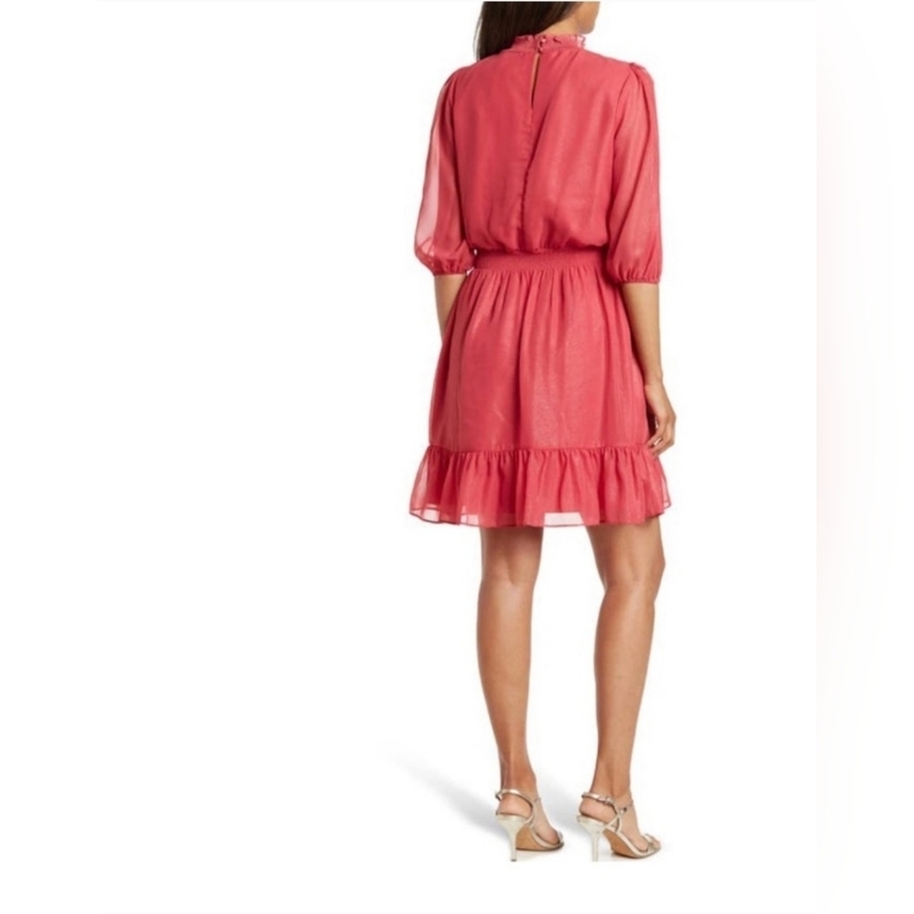 Nanette Lepore CARMINE pink sparkle mini dress Sz 4 - Picture 2 of 7